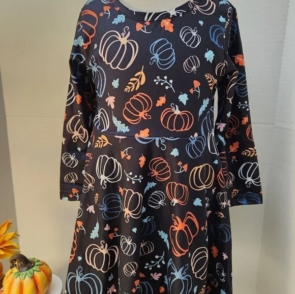 Curtsy & Bows New Halloween Pumpkin Patch Long Sleeve Dress, Various sizes - Picture 5 of 5